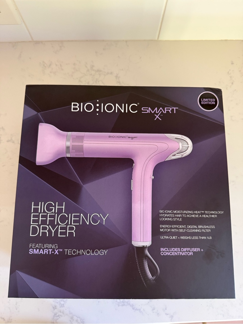 Bio Ionic Smart X High Efficiency Hair Dryer- limited edition lavender purple